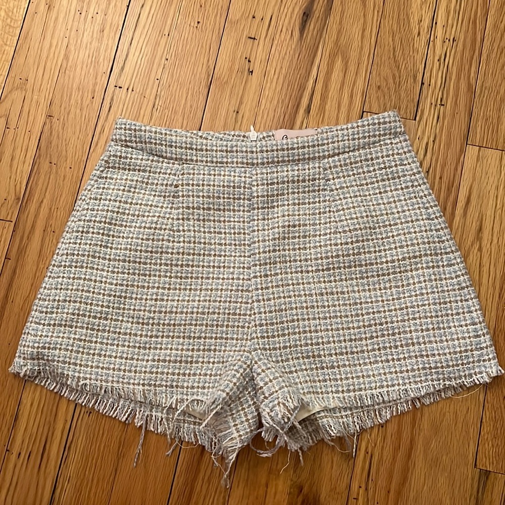 Tweed plaid shorts